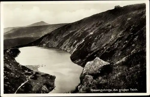 Ak Hirschberg Riesengebirge Schlesien, Am großen Teich