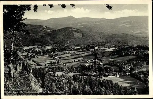 Ak Szklarska Poręba Schreiberhau Riesengebirge Schlesien, Blick von der Sudetenstraße z. Schneekoppe