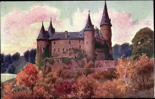 Künstler Ak Dinant Wallonien Namur, Chateau de Dinant, Petrole Hahn