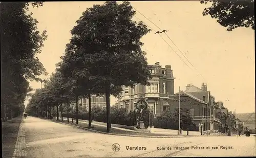 Ak Verviers Wallonien Lüttich, Coin de l'Avenue Peltzer et rue Rogier