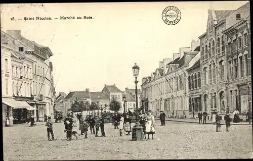 Ak Saint Nicolas Wallonien Lüttich, Marché au Bois