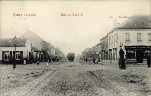 Ak Bourg Leopold Leopoldsburg Flandern Limburg, Rue du Centre