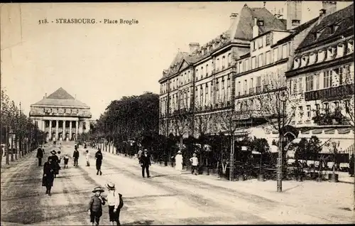 Ak Strasbourg Straßburg Elsass Bas Rhin, Place Broglie