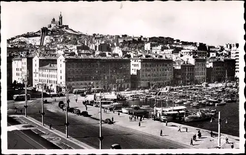 Ak Marseille Bouches du Rhône, Vue generale, Hafen, Boote