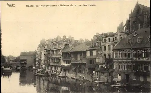 Ak Metz Moselle, Häuser der Felsenstrasse, Maisons de la rue des roches