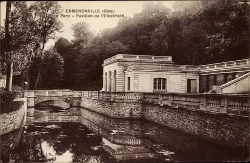 Ak Ermenonville Oise, Le Parc, Pavillon de l'Electricte