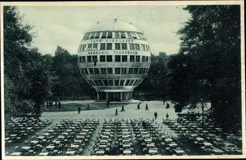 Ak Dresden, Jahresschau Deutscher Arbeit, Das Kugelhaus vom Konzertgarten aus gesehen