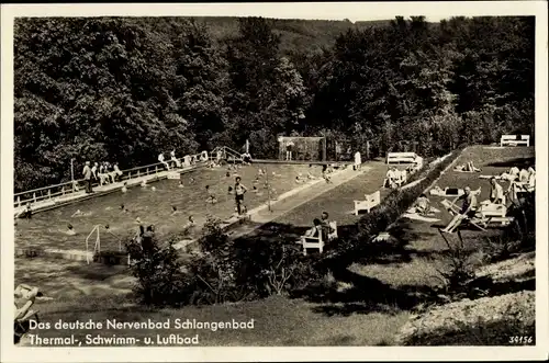 Ak Schlangenbad im Taunus Hessen, Nervenbad, Thermalbad, Schwimmbad, Luftbad, Badende