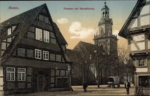 Ak Rinteln an der Weser, Museum und Nicolaikirche