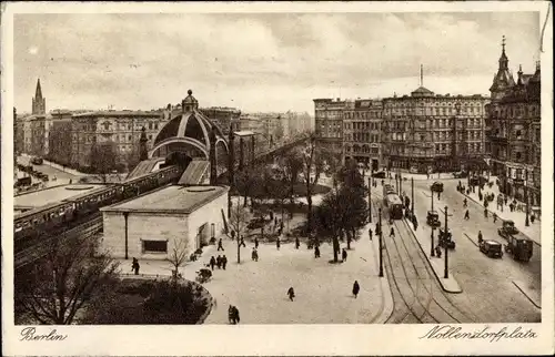 Ak Berlin Schöneberg, Nollendorfplatz mit Hochbahn, Straßenbahn