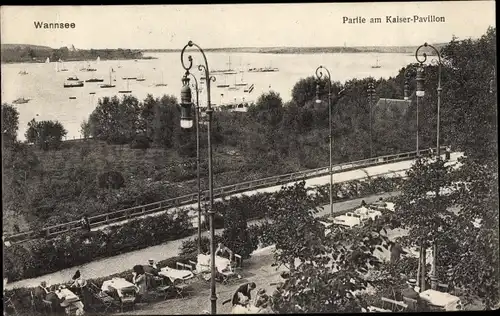 Ak Berlin Zehlendorf Wannsee, Partie am Kaiser Pavillon, Terrasse