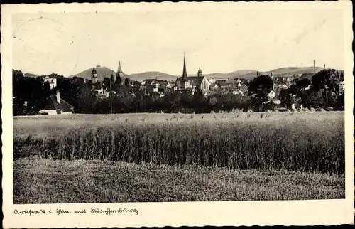 Ak Arnstadt in Thüringen, Teilansicht, Kirche, Wachsenburg