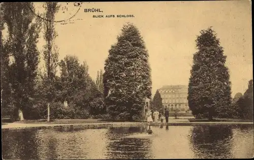 Ak Brühl in Westfalen, Blick auf das Schloss, Teich