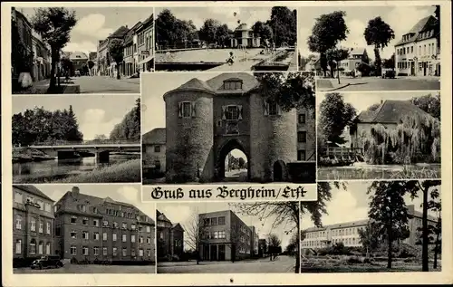 Ak Bergheim an der Erft, Stadtmauer, Straßenpartien, Freibad