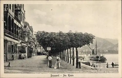Ak Boppard am Rhein, Partie am Rhein, Dampfschiff