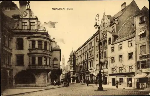 Ak München Bayern, Platzl, Straßenansicht