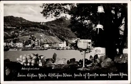 Ak Königswinter am Rhein, Ortsansicht, Wein, Drachenblut