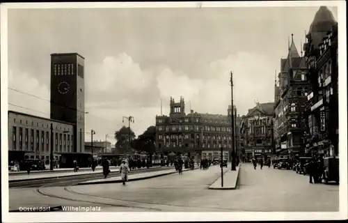 Ak Düsseldorf am Rhein, Wilhelmplatz, Straßenszene