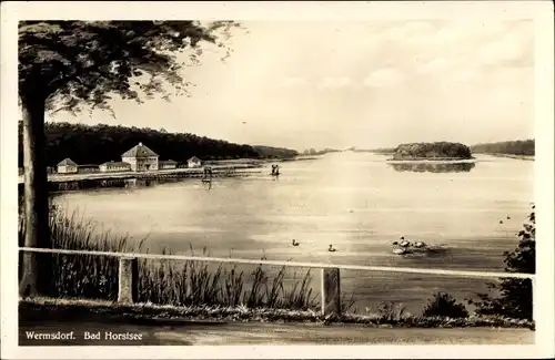 Ak Wermsdorf in Sachsen, Blick auf Bad Horstsee