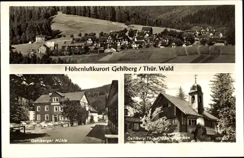 Ak Gehlberg Suhl in Thüringen, Mühle,  Das Glöckchen, Panorama