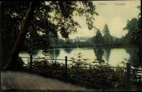 Ak Gotha in Thüringen, Parkpartie