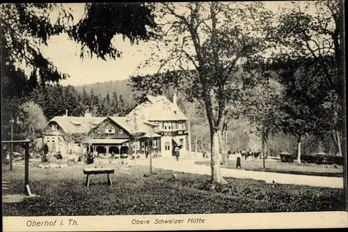 Ak Oberhof im Thüringer Wald, Obere Schweizer Hütte, Außenansicht