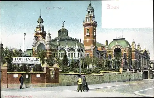 Ak Zürich Stadt Schweiz, Die Tonhalle, Straßenansicht, Photochromie