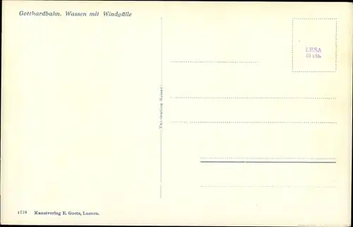 Ak Wassen Kt Uri Schweiz, mit Windgälle, Gotthardbahn