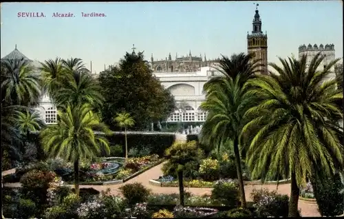 Ak Sevilla Andalusien, Alcazar, Jardines