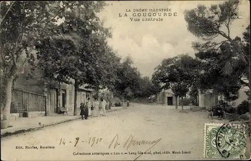 Ak La Coucourde Drôme, Vue centrale