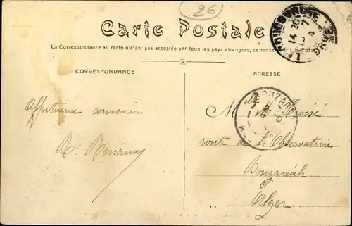 Ak La Coucourde Drôme, Vue centrale