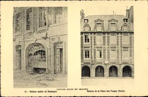 Ak Besançon Doubs, Geburtshaus von Victor Hugo, Maison de la Place des Vosges, Paris