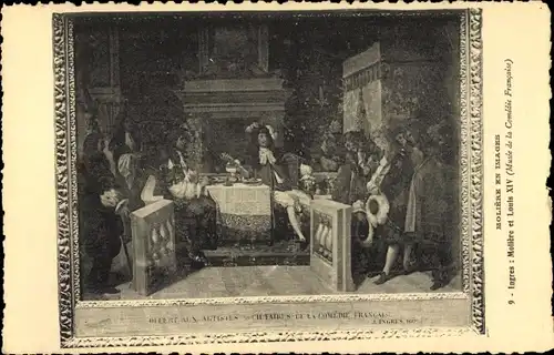 Künstler Ak Ingres, Moliere et Louis XIV, Musee de la Comedie Francais