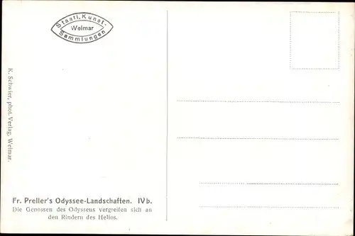 Künstler Ak Preller, Fr., Odyssee Landschaften IV b, Rinder des Helios