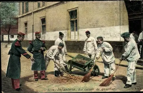 Ak Infanterie, la corvee de quartier, französische Soldaten