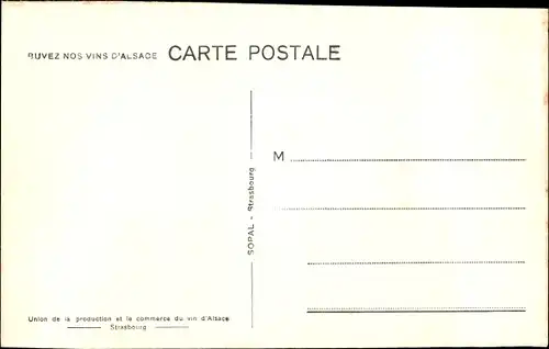 Ak Strasbourg Straßburg Elsass Bas Rhin, Teilansicht, Traubenlese, Vins d'Alsace