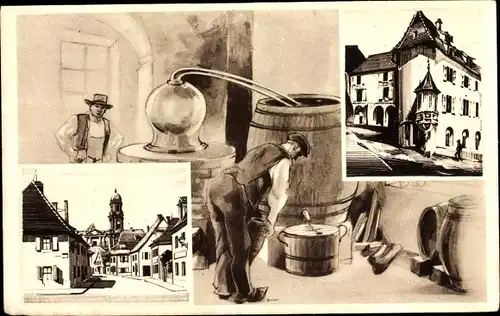 Ak Strasbourg Straßburg Elsass Bas Rhin, Ortsansichten, Vins d'Alsace, Weinanbau