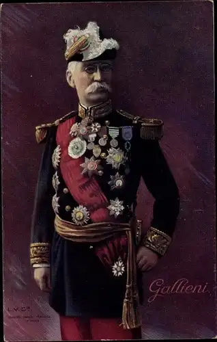 Ak Joseph Gallieni, französischer General und Kriegsminister, Portrait, Uniform, Orden