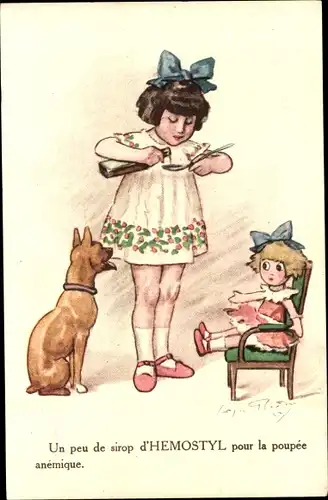 Künstler Ak Reklame, Sirop Hemostyl, pour la poupee anemique