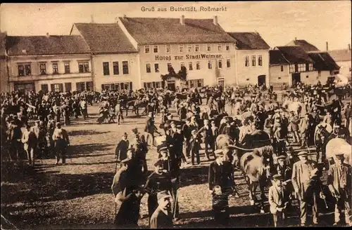 Ak Buttstädt in Thüringen, Partie auf dem Roßmarkt