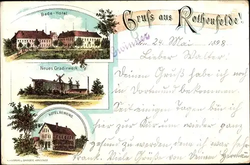 Litho Bad Rothenfelde am Teutoburger Wald, Badehotel, Neues Gradierwerk, Hotel Reinking