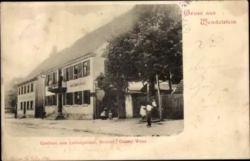 Ak Wendelstein in Mittelfranken, Gasthof zum Ludwigskanal