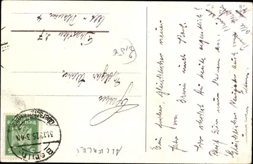 Ak Wohnungsnot, Bett im Weinfass