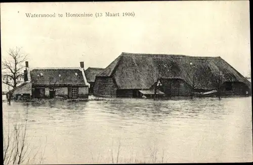 Ak Hontenisse Zeeland Niederlande, Watersnood 1906