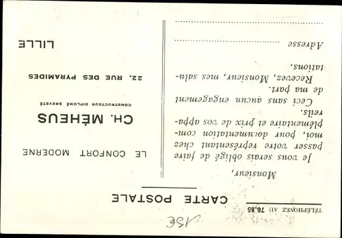 Ak Lille Nord, Reklame, Charles Meheus, Rue des Pyramides, le Systeme Brevete, Radiator, Heizung