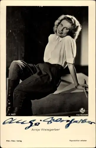Ak Schauspielerin Antje Weisgerber, Portrait, Autogramm