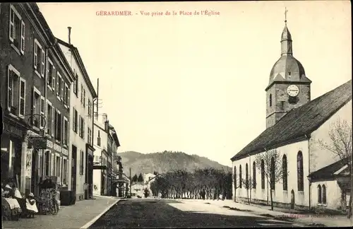 Ak Gérardmer Lothringen Vosges, la Place de L'Eglise