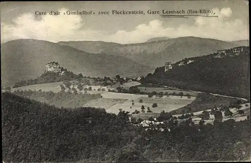 Ak Lembach Elsass Bas Rhin, Cure d'air Gimbelhof, avec Fleckenstein, Gare