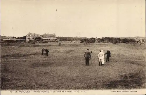 Ak Le Touquet Paris Plage Pas de Calais, Le Golf et l'Hotel, Golfplatz