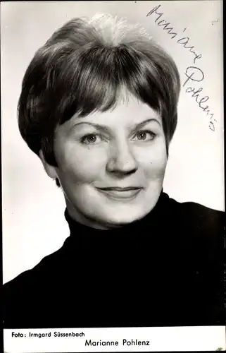 Ak Schauspielerin Marianne Pohlenz, Portrait, Autogramm